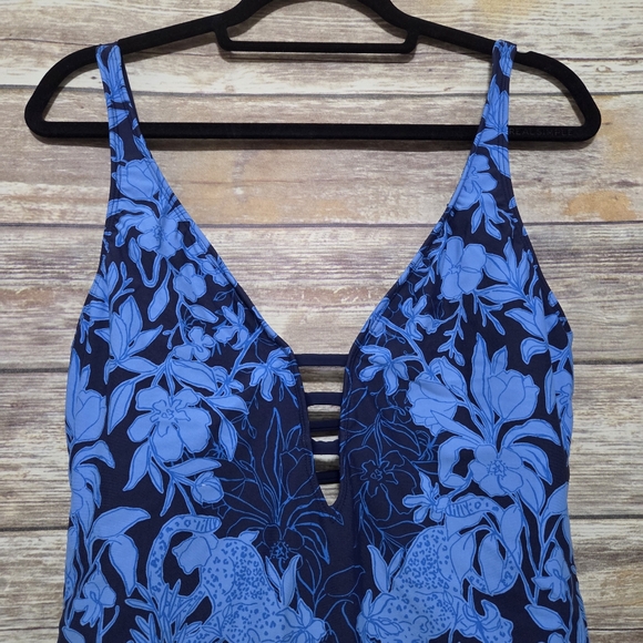Lilly Pulitzer Jaspen One Piece Swimsuit Low Tide Navy Size 14 - Picture 4 of 11